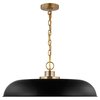 Nuvo Colony 1-Light Large Pendant Matte Black with Burnished Brass 60/7487